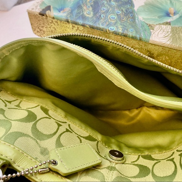 Coach Tote, Hobo and Bigger Wristlet. Brilliant Lime Green! - Picture 8 of 13